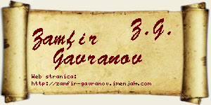 Zamfir Gavranov vizit kartica